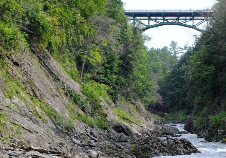 A view from the bottom of the Quechee Gorge